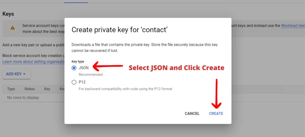 Save Keys in JSON File