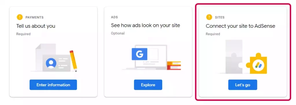 Connect your site in AdSense