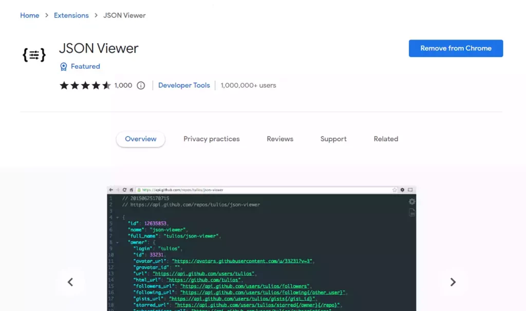 JSON Viewer Chrome Extension