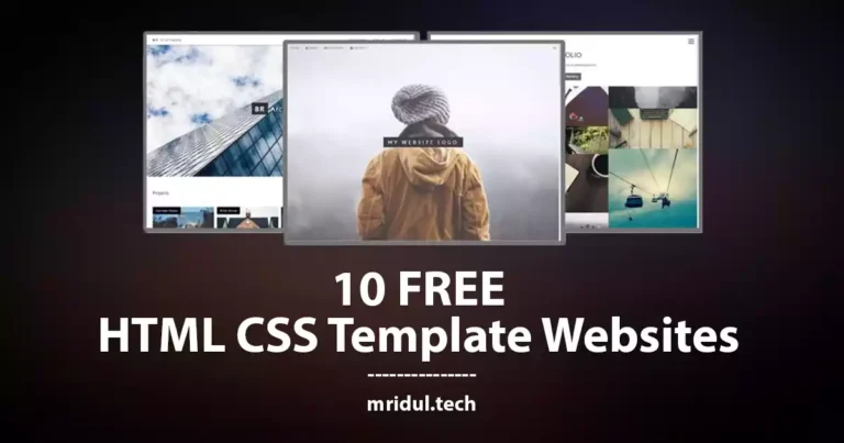 10 FREE HTML CSS Template Websites