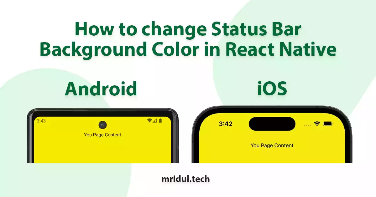 How to change Status Bar Background Color in React Native